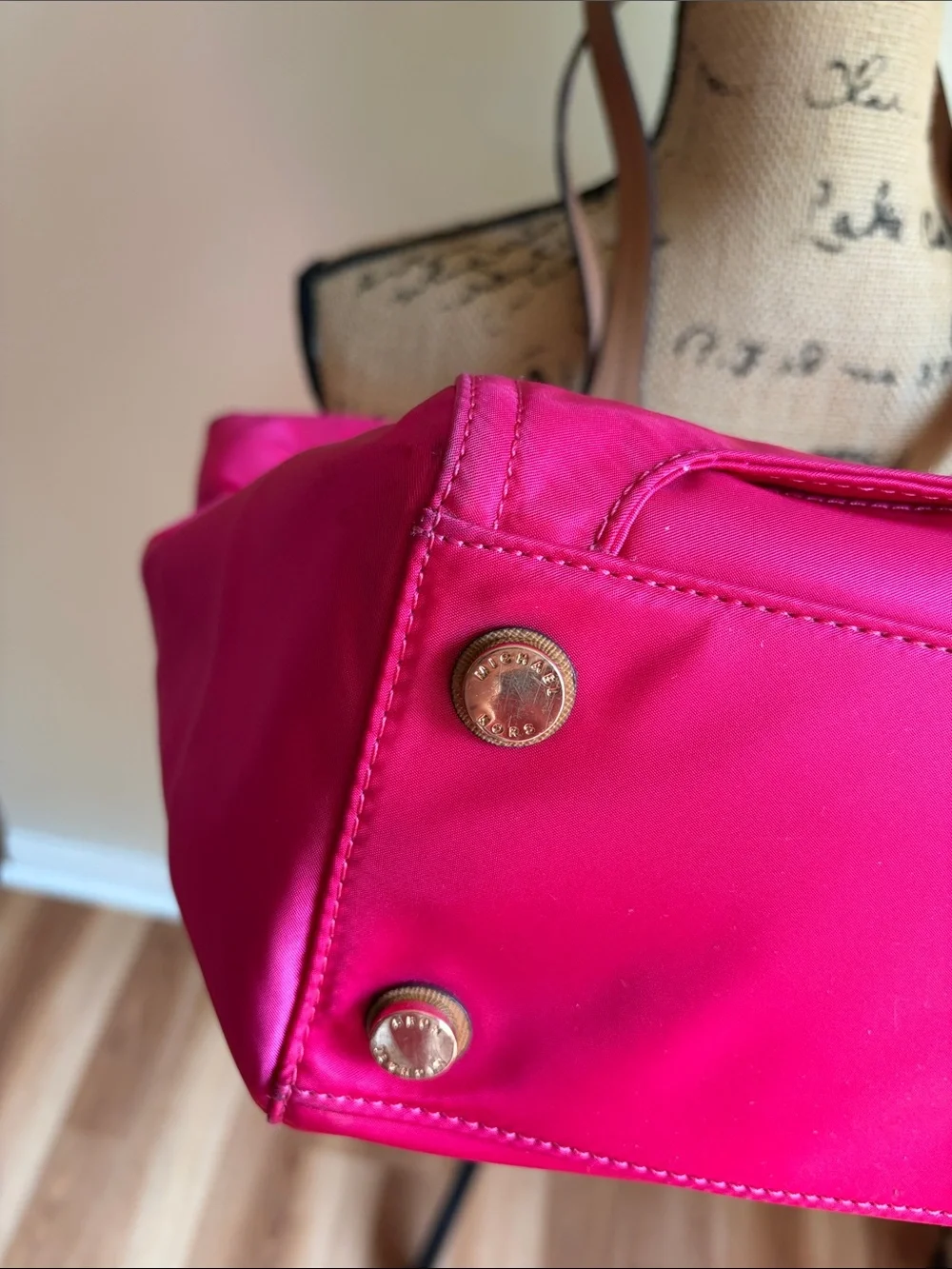 Michael Kors Kelsey Nylon Zipper Large Tote Ultra Pink
